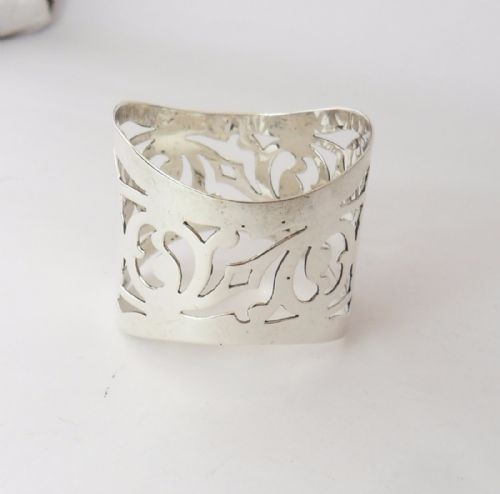 SILVER ART NOUVEAU NAPKIN RING BIRMINGHAM 1919 - ADDITIONAL PHOTO 3