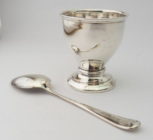 SILVER EGG CUP SPOON SET WITH CASE BIRMINGHAM 193940 - ADDITIONAL PHOTO 3