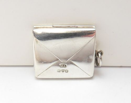 SILVER 'ENVELOPE FORM' STAMP CASE CHESTER 1902 - ADDITIONAL PHOTO 4