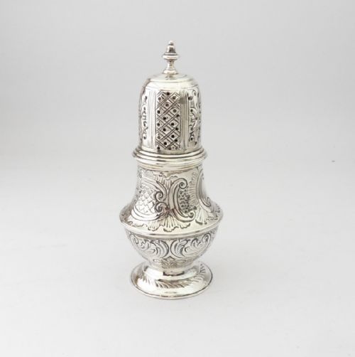 decorative victorian silver pepper pot london 1897 - CATEGORY: ANTIQUE SILVER - DATED VICTORIAN