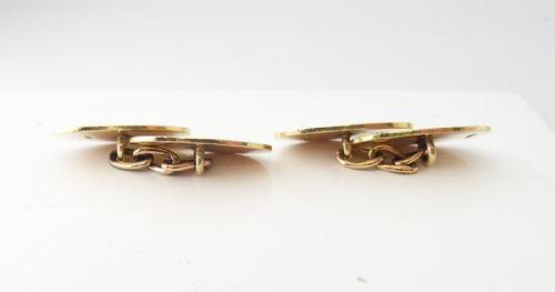 FINE 9CT GOLD CHAINED LINKED CUFFLINKS BIRMINGHAM 1919 - ADDITIONAL PHOTO 1