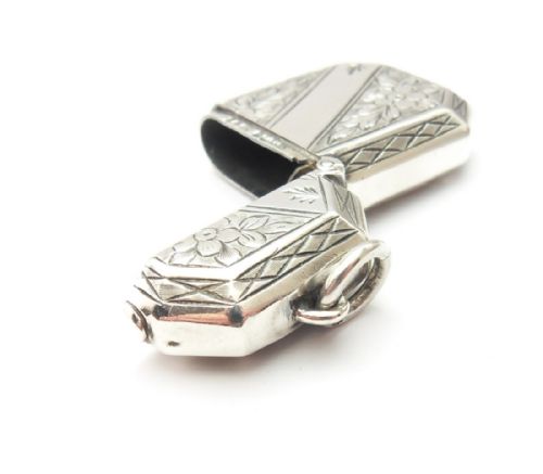 UNUSUALLY SHAPED SILVER VESTA CASE CHESTER 1903 - ADDITIONAL PHOTO 5