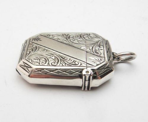 UNUSUALLY SHAPED SILVER VESTA CASE CHESTER 1903 - ADDITIONAL PHOTO 6
