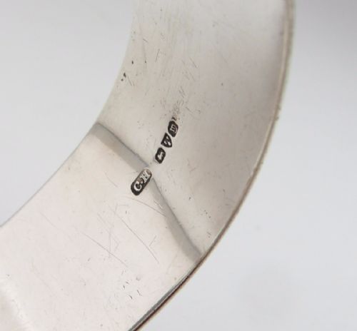 CHARLES HORNER SILVER HINGED BANGLE CHESTER 1937 - ADDITIONAL PHOTO 3