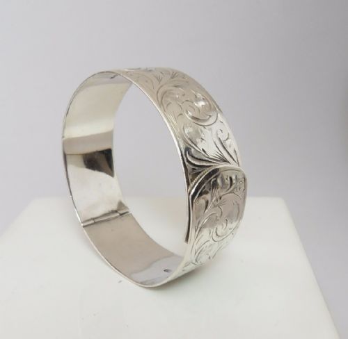 CHARLES HORNER SILVER HINGED BANGLE CHESTER 1937 - ADDITIONAL PHOTO 5