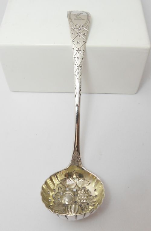pretty victorian silver sifter spoon exeter 1837 - CATEGORY: ANTIQUE SILVER - DATED VICTORIAN