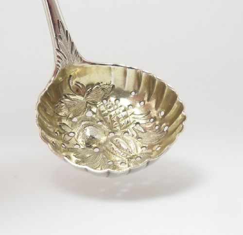 PRETTY VICTORIAN SILVER SIFTER SPOON EXETER 1837 - ADDITIONAL PHOTO 7