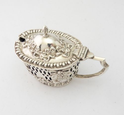EDWARDIAN SILVER PIERCED MUSTARD POT CHESTER 1903 - ADDITIONAL PHOTO 2
