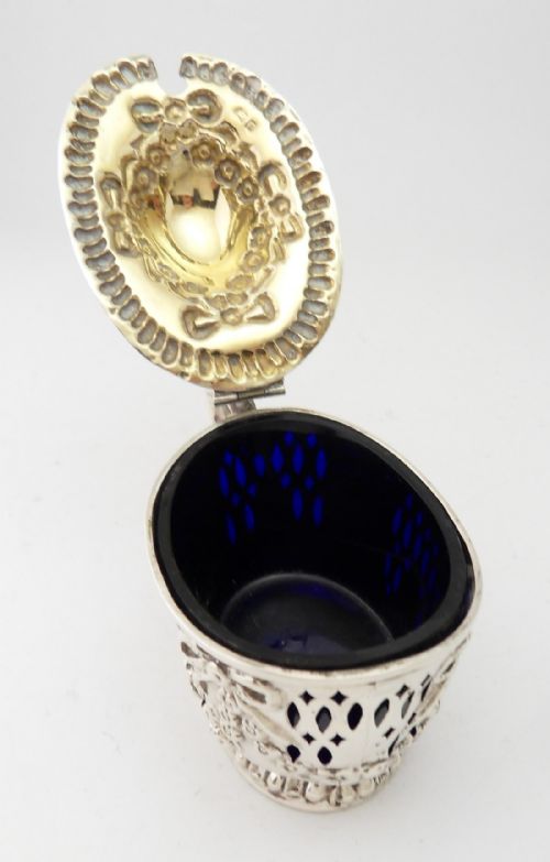 EDWARDIAN SILVER PIERCED MUSTARD POT CHESTER 1903 - ADDITIONAL PHOTO 4