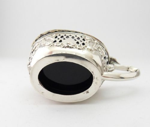 EDWARDIAN SILVER PIERCED MUSTARD POT CHESTER 1903 - ADDITIONAL PHOTO 5