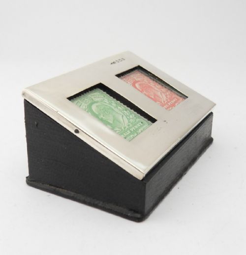 SILVER WOODEN DOUBLE STAMP BOX BIRMINGHAM 1905 - ADDITIONAL PHOTO 2