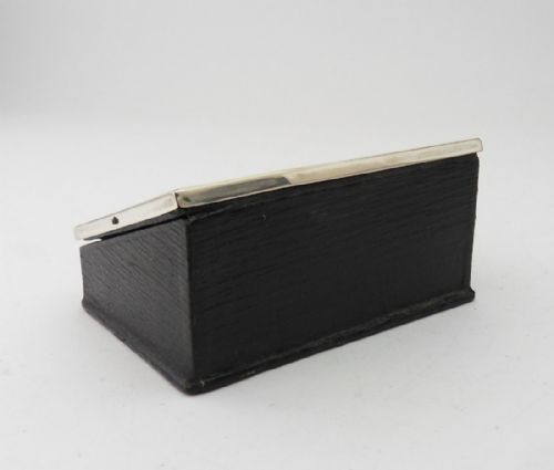 SILVER WOODEN DOUBLE STAMP BOX BIRMINGHAM 1905 - ADDITIONAL PHOTO 4