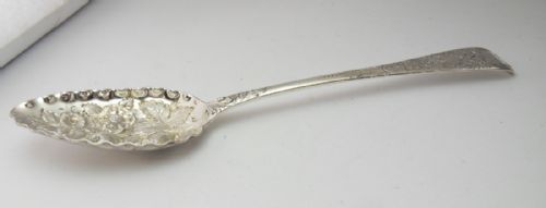 SILVER BERRY SPOON LONDON 1819 BY WILLIAM BATEMAN - ADDITIONAL PHOTO 1