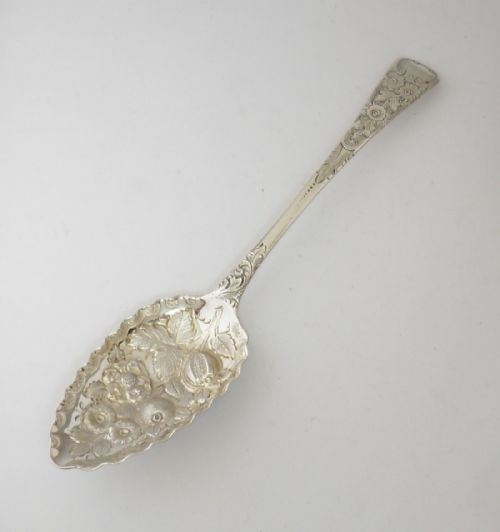 SILVER BERRY SPOON LONDON 1819 BY WILLIAM BATEMAN - ADDITIONAL PHOTO 2