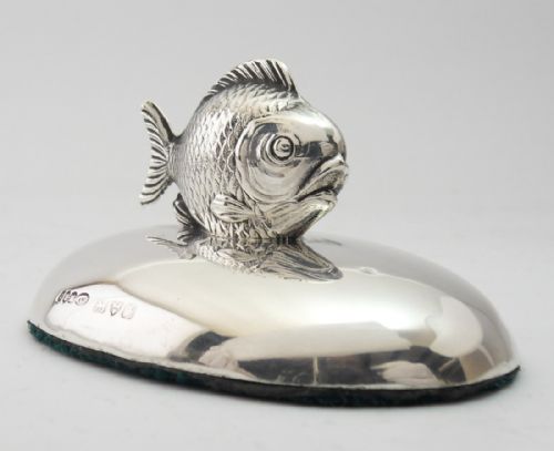 STUNNING SILVER 'FISH' PAPERWEIGHT CHESTER 1909 - ADDITIONAL PHOTO 1