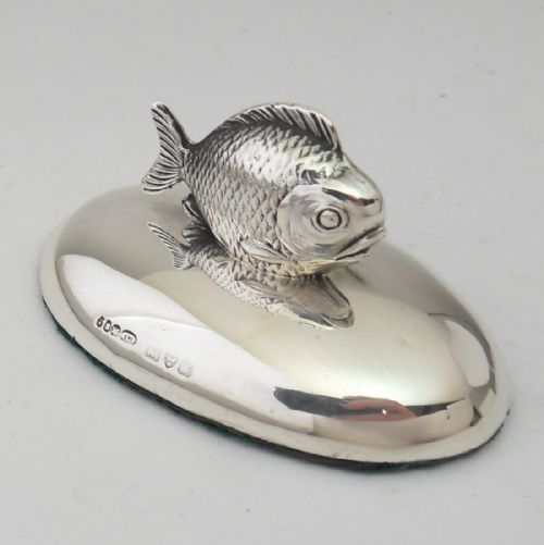 STUNNING SILVER 'FISH' PAPERWEIGHT CHESTER 1909 - ADDITIONAL PHOTO 5