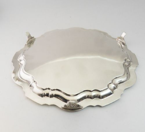 FINE SOLID SILVER SALVER CHESTER 1923 - ADDITIONAL PHOTO 4