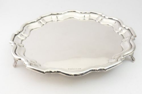 FINE SOLID SILVER SALVER CHESTER 1923 - ADDITIONAL PHOTO 5