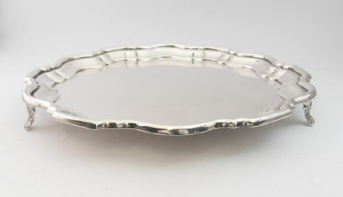 FINE SOLID SILVER SALVER CHESTER 1923 - ADDITIONAL PHOTO 6