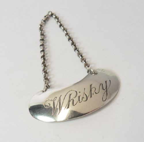 silver whisky noggin label london 1904 - CATEGORY: ANTIQUE SILVER - DATED EDWARDIAN