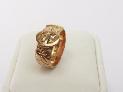 9 CT ROSE GOLD BUCKLE BAND RING CHESTER 1902 - ADDITIONAL PHOTO 1