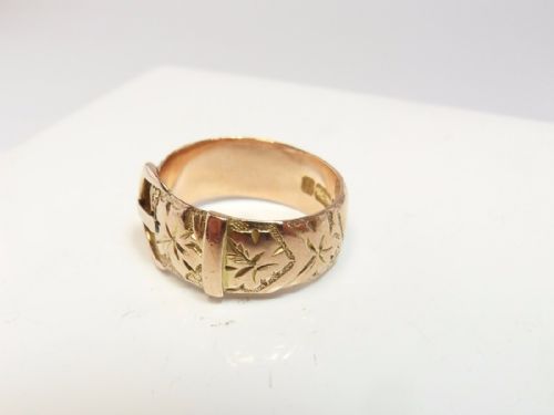 9 CT ROSE GOLD BUCKLE BAND RING CHESTER 1902 - ADDITIONAL PHOTO 3