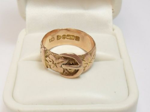 9 CT ROSE GOLD BUCKLE BAND RING CHESTER 1902 - ADDITIONAL PHOTO 4