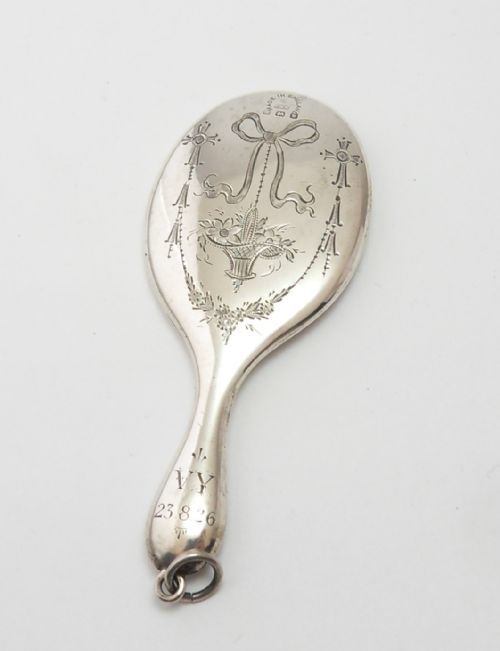 silver chatelaine mirror birmingham 1921 - CATEGORY: ANTIQUE MIRRORS - DATED 1930