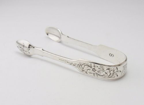 silver tongs by elizabeth eaton london 1845 - CATEGORY: ANTIQUE SILVER - DATED VICTORIAN