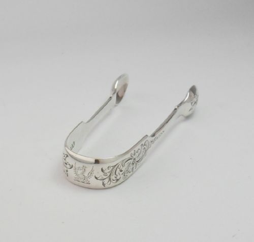 SILVER TONGS BY ELIZABETH EATON LONDON 1845 - ADDITIONAL PHOTO 1