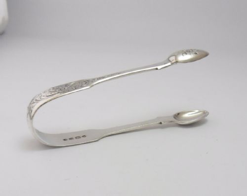 SILVER TONGS BY ELIZABETH EATON LONDON 1845 - ADDITIONAL PHOTO 3