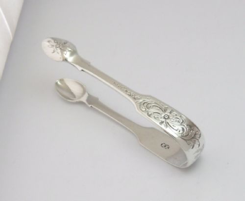 SILVER TONGS BY ELIZABETH EATON LONDON 1845 - ADDITIONAL PHOTO 4