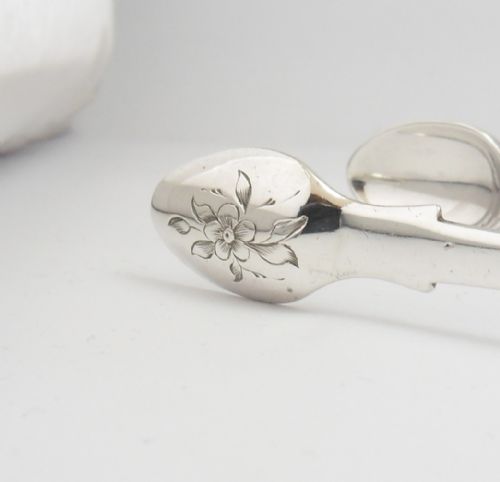 SILVER TONGS BY ELIZABETH EATON LONDON 1845 - ADDITIONAL PHOTO 5
