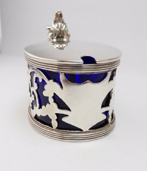 EDWARDIAN SILVER MUSTARD POT BIRMINGHAM 1905 WITH MATCHED SPOON - ADDITIONAL PHOTO 3