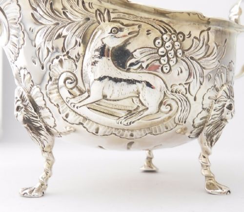 SILVER 'DOG DECORATION' CREAM JUG DUBLIN 1912 - ADDITIONAL PHOTO 4