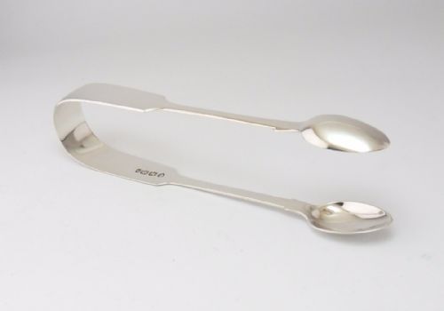 VICTORIAN SILVER SUGAR TONGS EXETER 1845 WILLIAM POPE - ADDITIONAL PHOTO 3