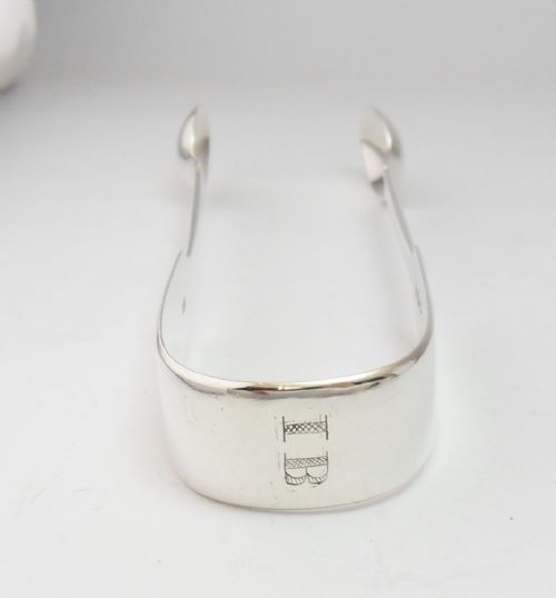 VICTORIAN SILVER SUGAR TONGS EXETER 1845 WILLIAM POPE - ADDITIONAL PHOTO 4