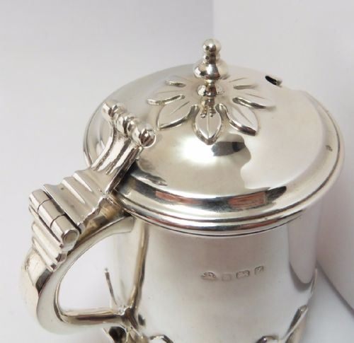 FINE PAIR SILVER MUSTARD POTS BIRMINGHAM 1924 - ADDITIONAL PHOTO 3