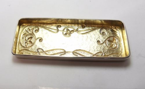 ART NOUVEAU SILVER CUT GLASS POT BIRMINGHAM 1903 - ADDITIONAL PHOTO 5