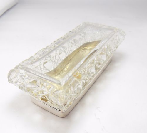 ART NOUVEAU SILVER CUT GLASS POT BIRMINGHAM 1903 - ADDITIONAL PHOTO 6