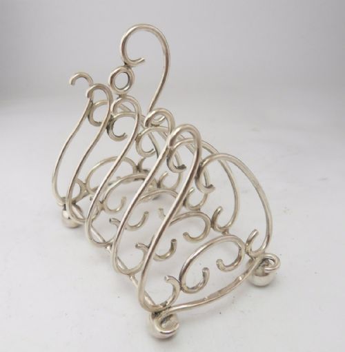 ART NOUVEAU SILVER TOAST RACK BIRMINGHAM 1901 - ADDITIONAL PHOTO 2