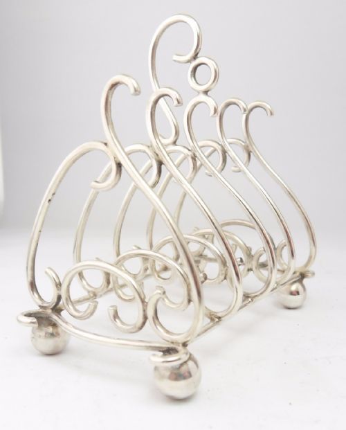 ART NOUVEAU SILVER TOAST RACK BIRMINGHAM 1901 - ADDITIONAL PHOTO 3