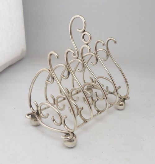 ART NOUVEAU SILVER TOAST RACK BIRMINGHAM 1901 - ADDITIONAL PHOTO 6
