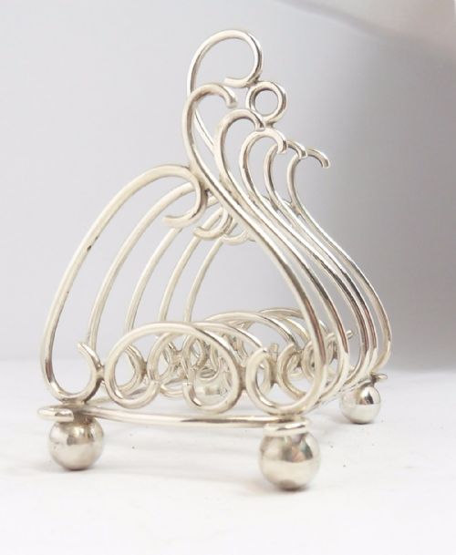 ART NOUVEAU SILVER TOAST RACK BIRMINGHAM 1901 - ADDITIONAL PHOTO 9