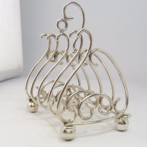 ART NOUVEAU SILVER TOAST RACK BIRMINGHAM 1901 - ADDITIONAL PHOTO 10