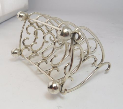 ART NOUVEAU SILVER TOAST RACK BIRMINGHAM 1901 - ADDITIONAL PHOTO 11