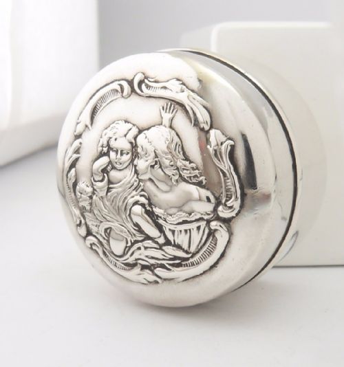 ART NOUVEAU SILVER PILL BOX CHESTER 1904 - ADDITIONAL PHOTO 1