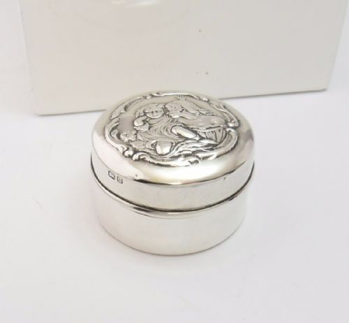 ART NOUVEAU SILVER PILL BOX CHESTER 1904 - ADDITIONAL PHOTO 4