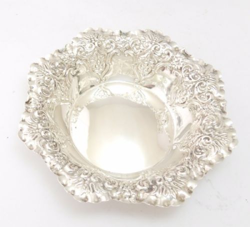 SILVER REPOUSSE DISH SHEFFIELD 1902 FENTON BROTHERS - ADDITIONAL PHOTO 2