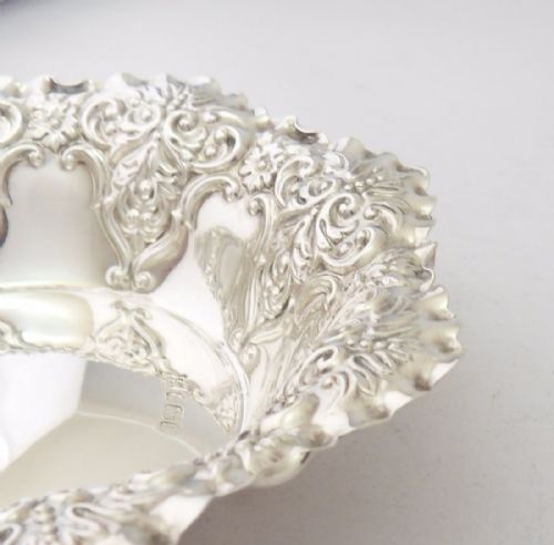 SILVER REPOUSSE DISH SHEFFIELD 1902 FENTON BROTHERS - ADDITIONAL PHOTO 4